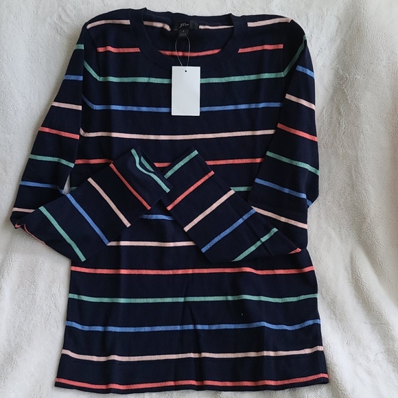 J Crew Navy Stripe Sweater - Picture 6 of 8